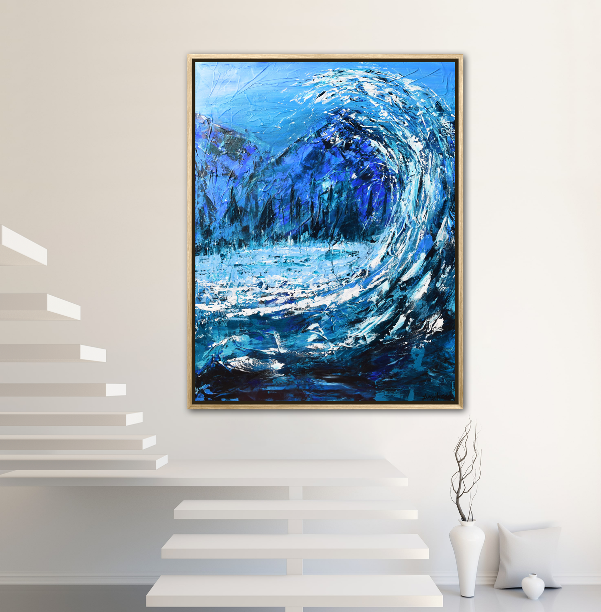 Canvas Print of an original painting &quot;Waves of Emotion: Peace&quot; by Tracy Hansen