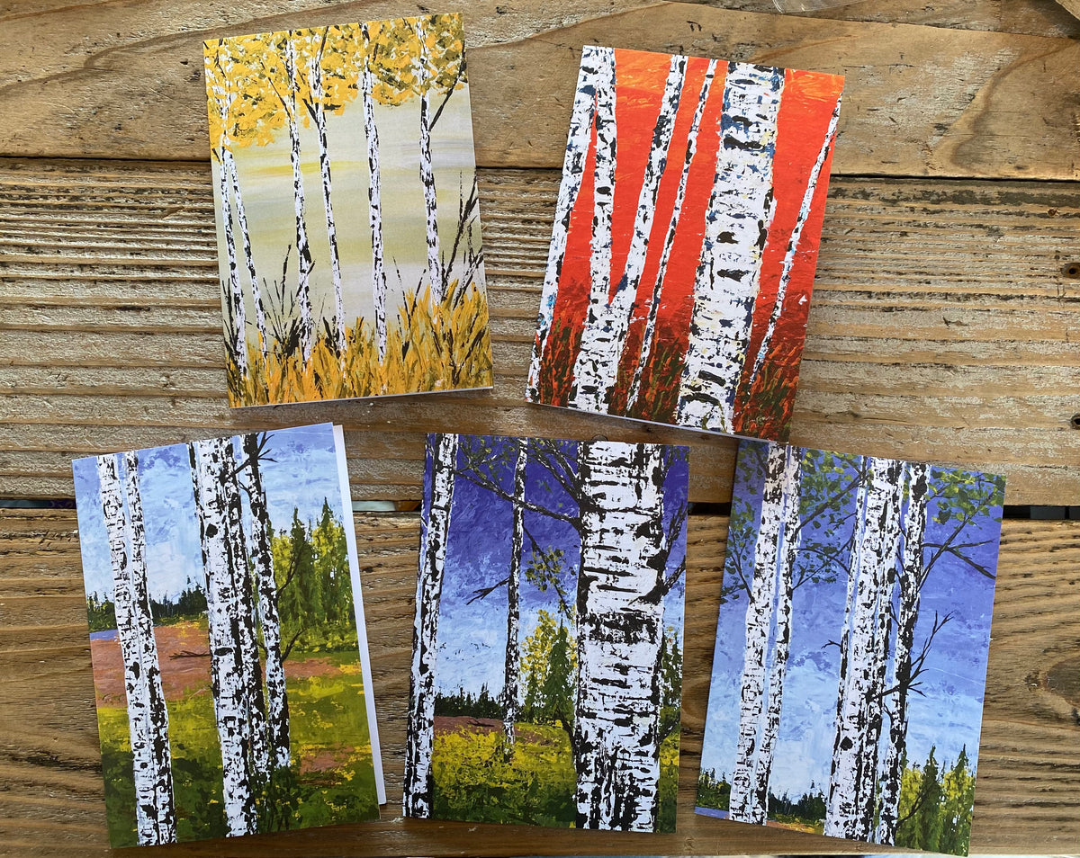 Set of 5 Birch cards