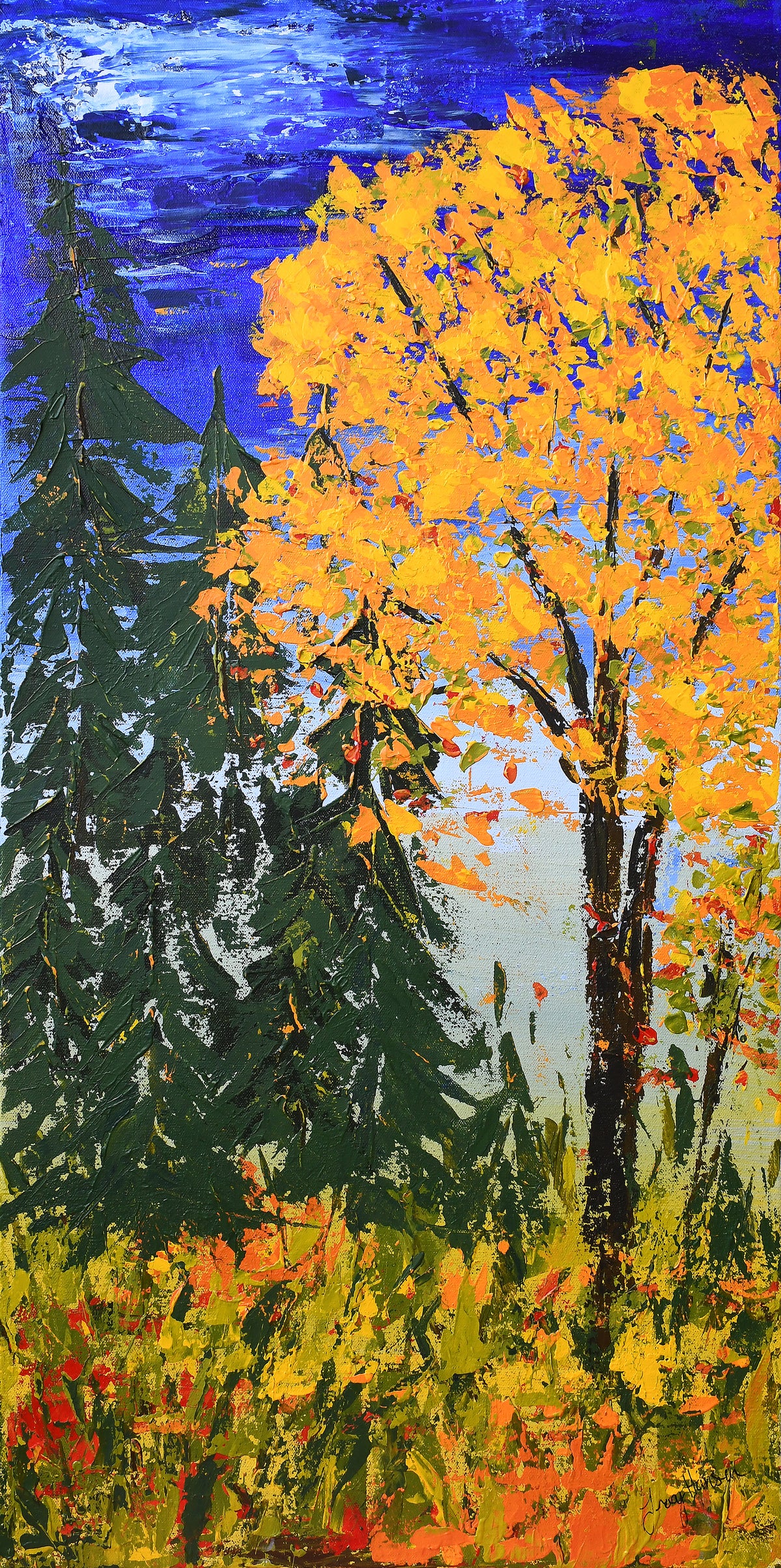 Canvas Print of an original painting &quot;Autumn Day&quot; by Tracy Hansen