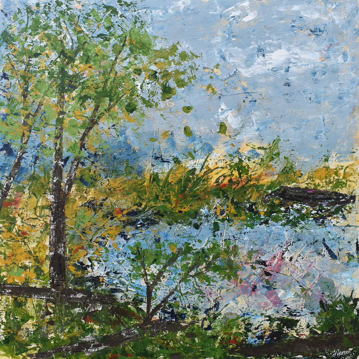 Canvas print of an original painting &quot;At the Lake&quot; by Tracy Hansen