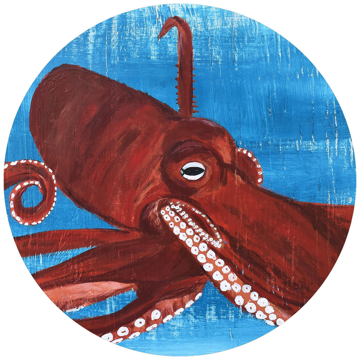 Print of an original painting &quot;Big Red Octopus&quot; by Tracy Hansen