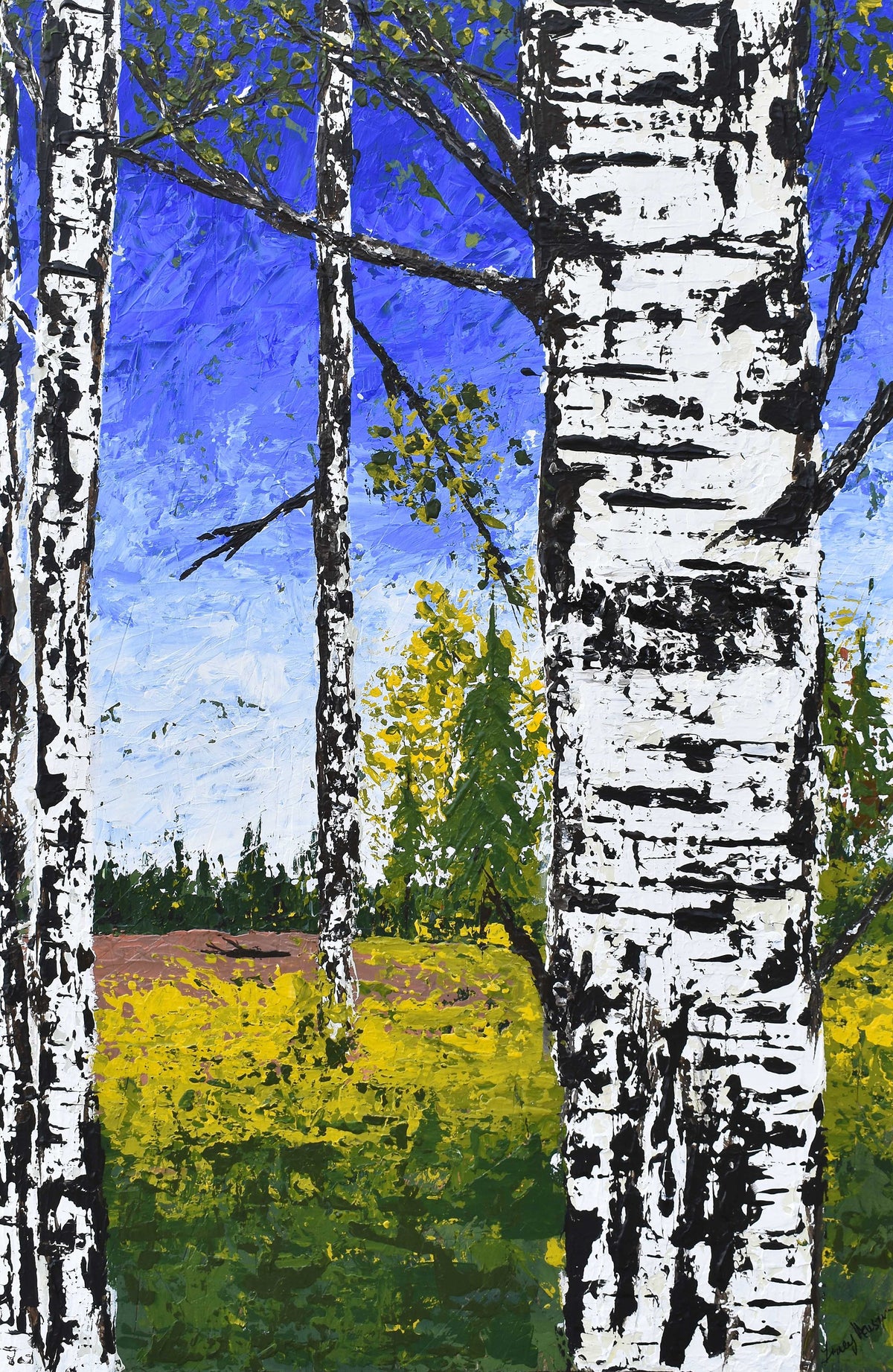 Canvas Print of an original painting &quot;Nikiski Birch: A Closer Look&quot; by Tracy Hansen
