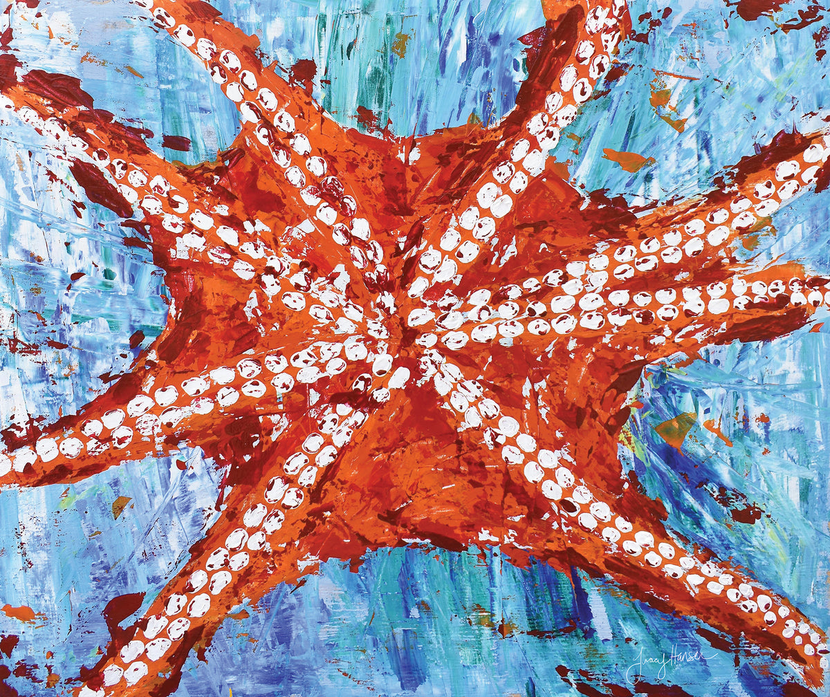 Canvas Print of an original painting &quot;Orange Octopus&quot; by Tracy Hansen