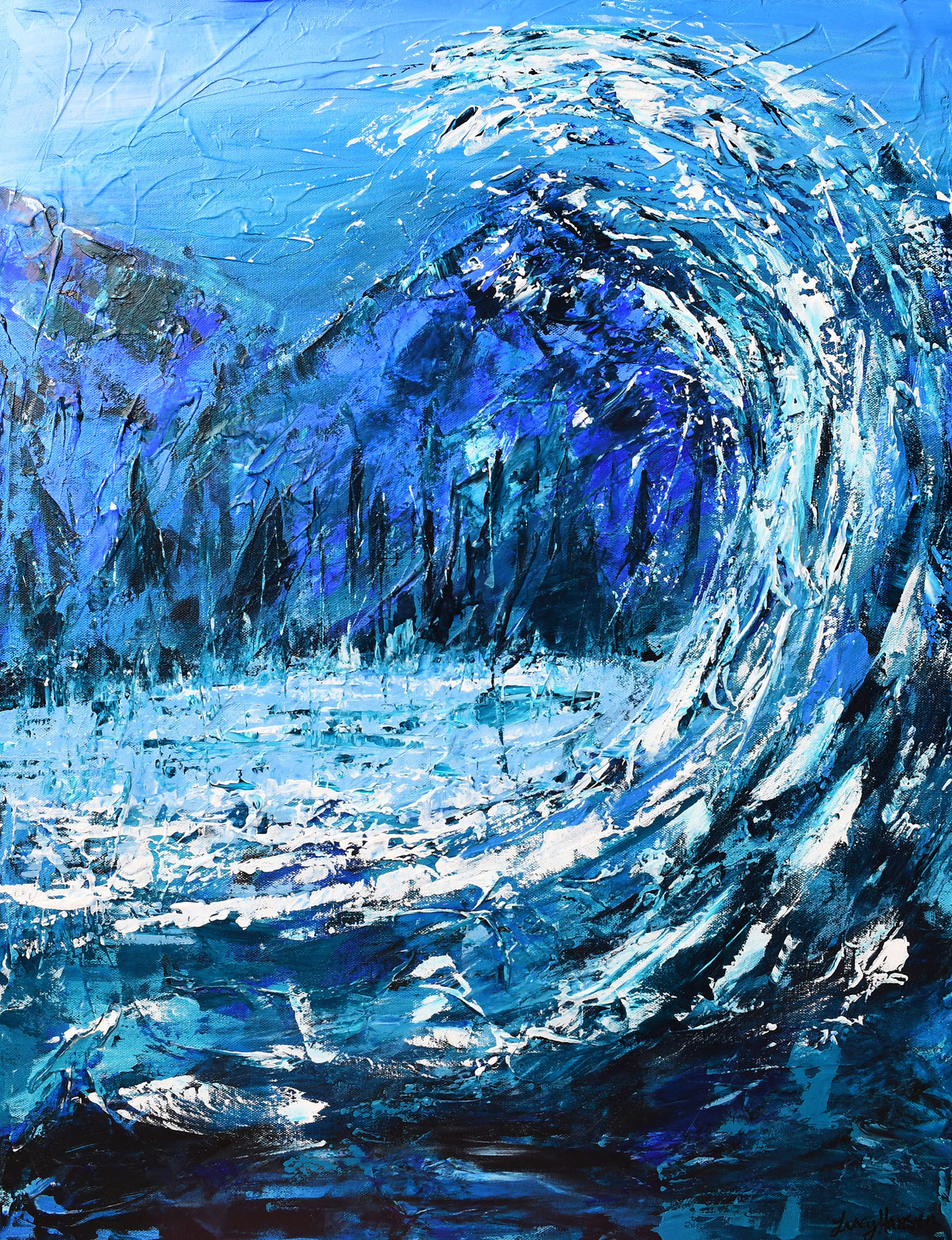 Canvas Print of an original painting &quot;Waves of Emotion: Peace&quot; by Tracy Hansen