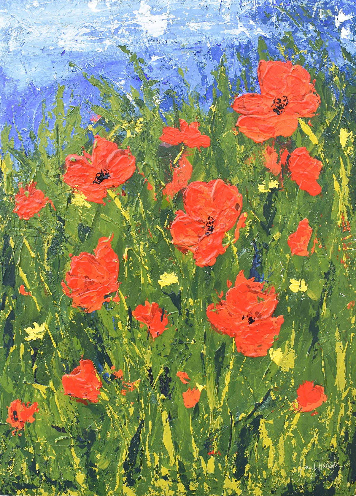 Canvas Print of an original painting &quot;Wild Poppies&quot; by Tracy Hansen